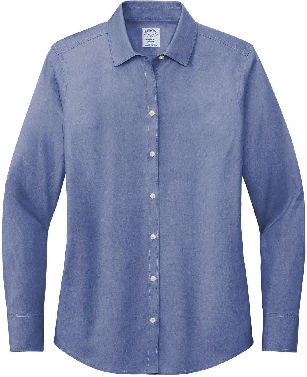 Brooks Brothers women's wrinkle-free pinpoint dress shirt in Cobalt Blue