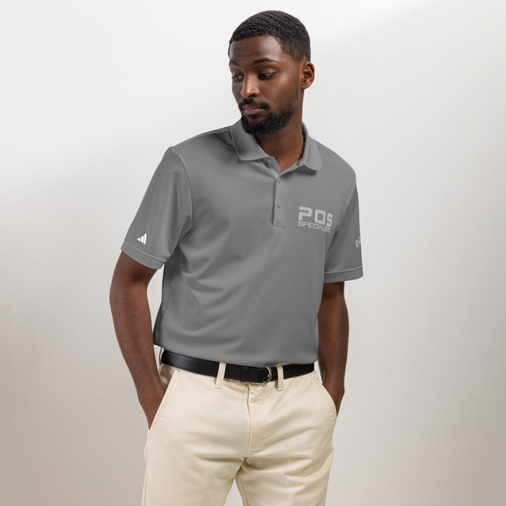 POS Specialists Adidas polo in Grey Three, lifestyle, front