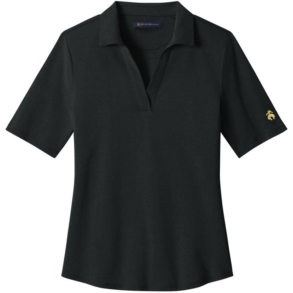 Brooks Brothers women's pinpoint pique dress polo in Deep Black