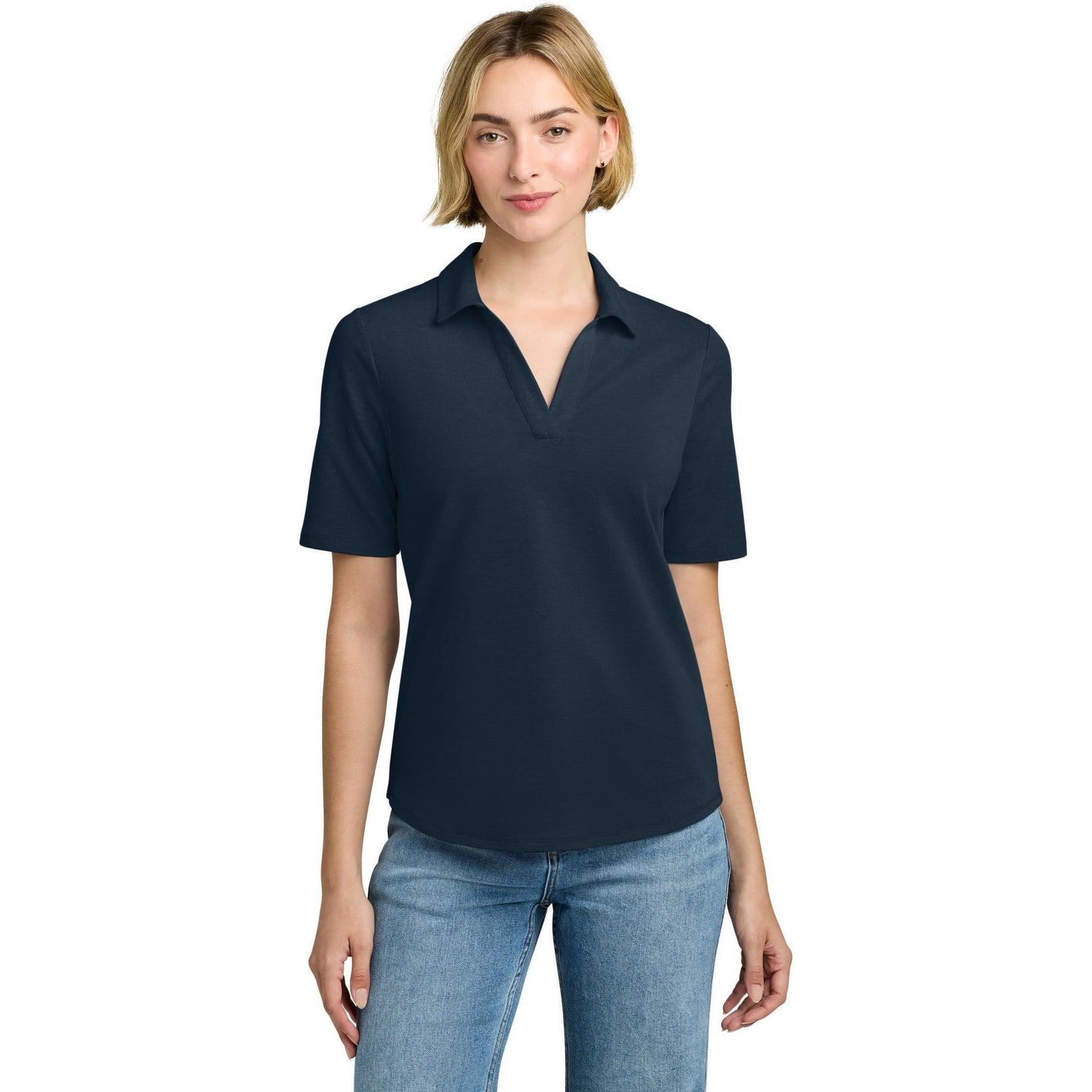 Brooks Brothers women's pinpoint pique dress polo in Navy Blazer