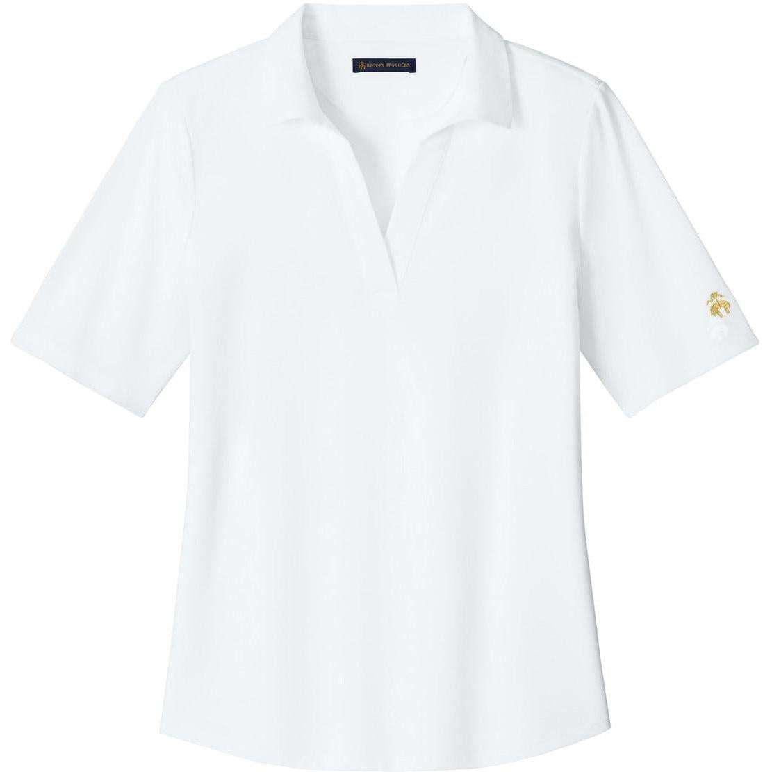 Brooks Brothers women's pinpoint pique dress polo in White