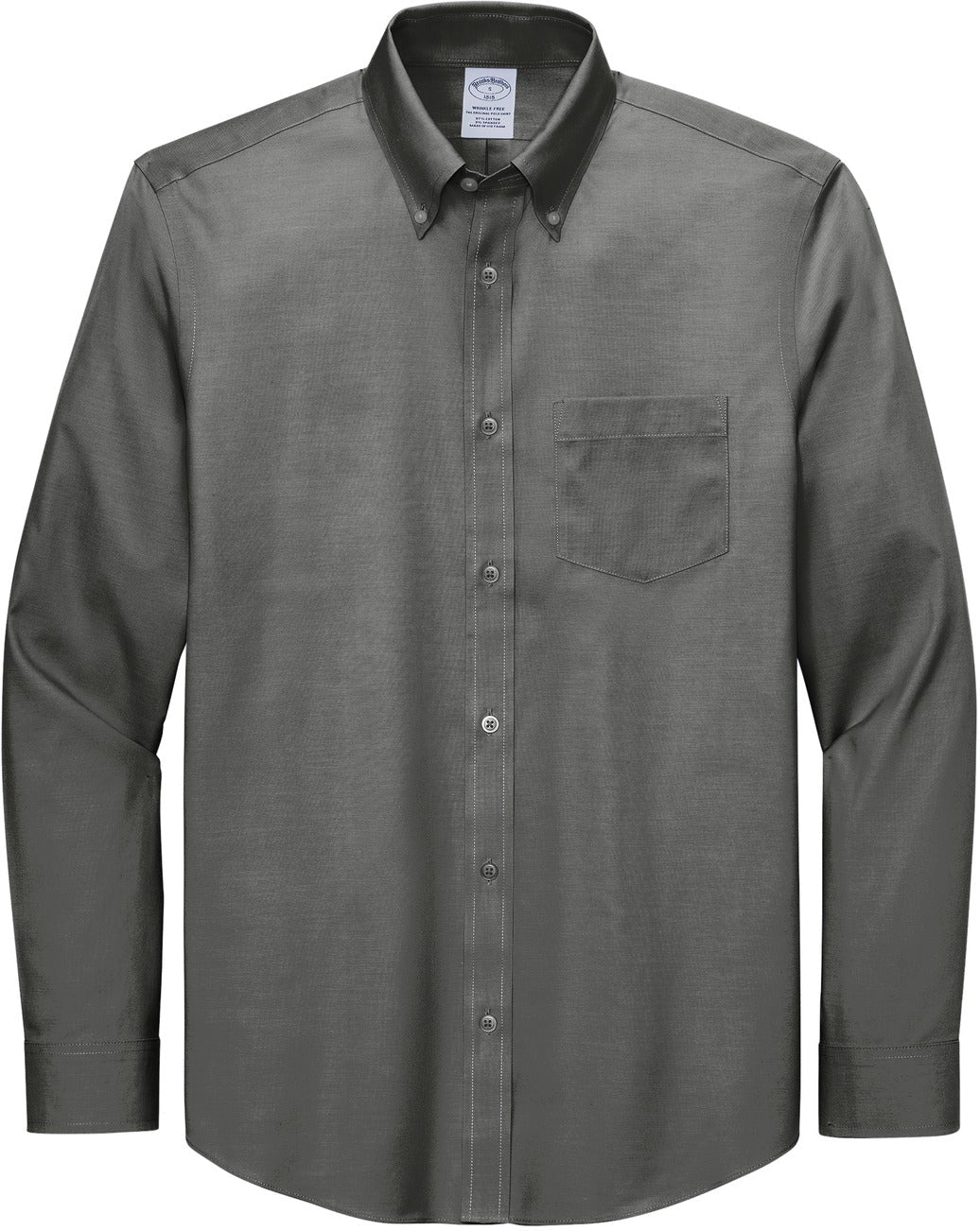 Brooks Brothers wrinkle-free pinpoint dress shirt in Deep Black