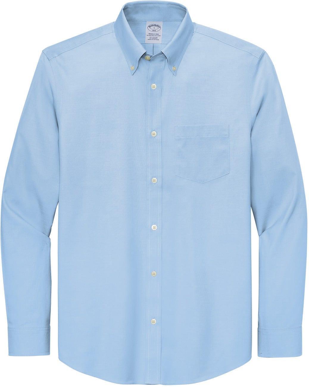 Brooks Brothers wrinkle-free pinpoint dress shirt in Newport Blue