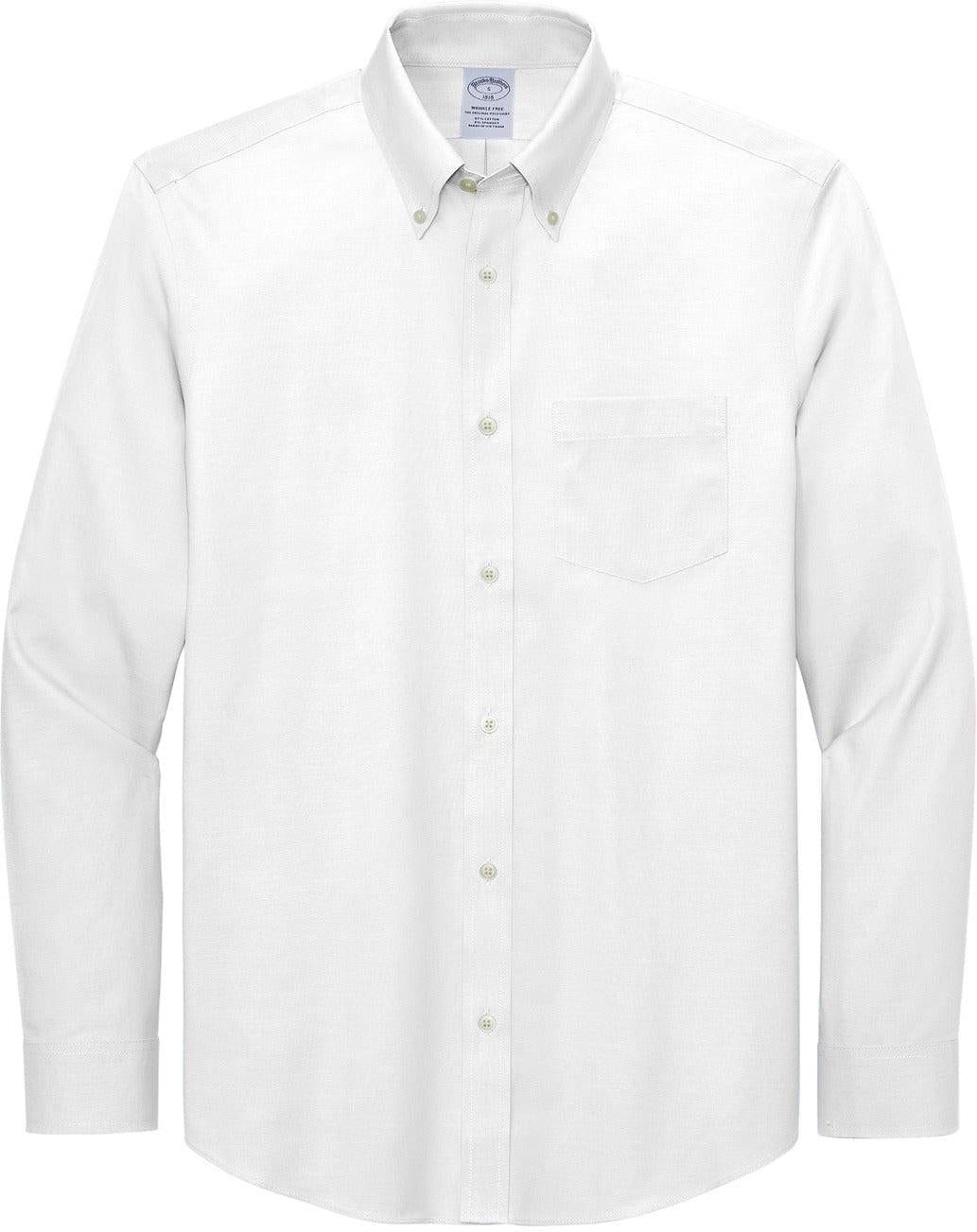 Brooks Brothers wrinkle-free pinpoint dress shirt in White
