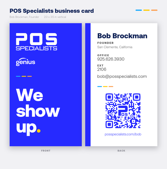 POS Specialists business card - Bob Brockman - front and back
