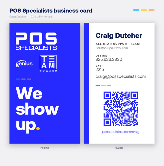 Craig Dutcher POS Specialists business card