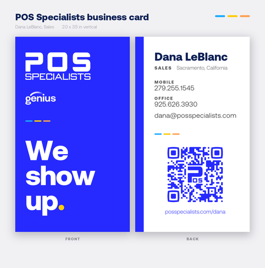 POS Specialists business card - Dana LeBlanc - front and back