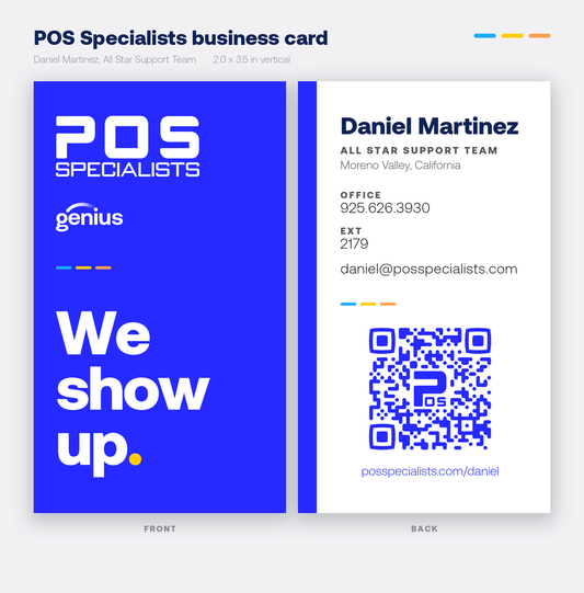 POS Specialists business card - Daniel Martinez - front and back