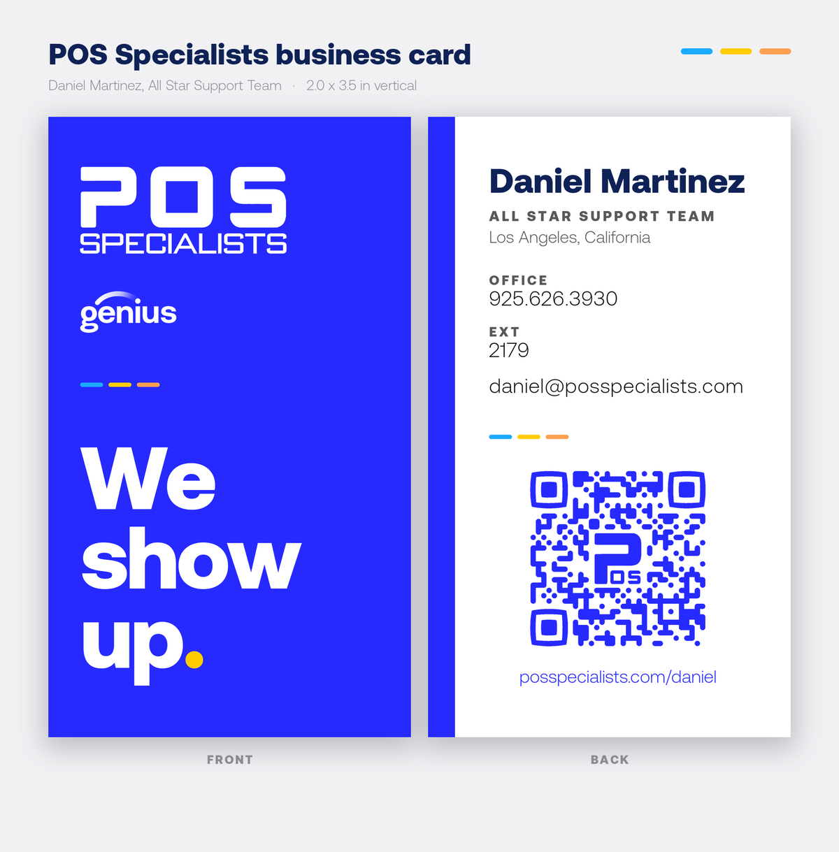 Daniel Martinez POS Specialists business card, front and back