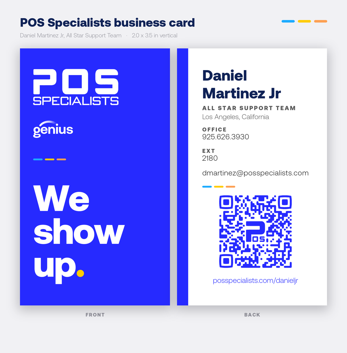 POS Specialists business card - Daniel Martinez Jr - front and back