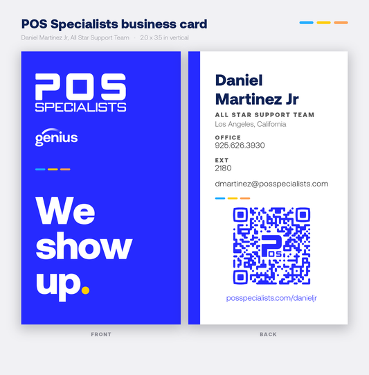 POS Specialists business card - Daniel Martinez Jr - front and back
