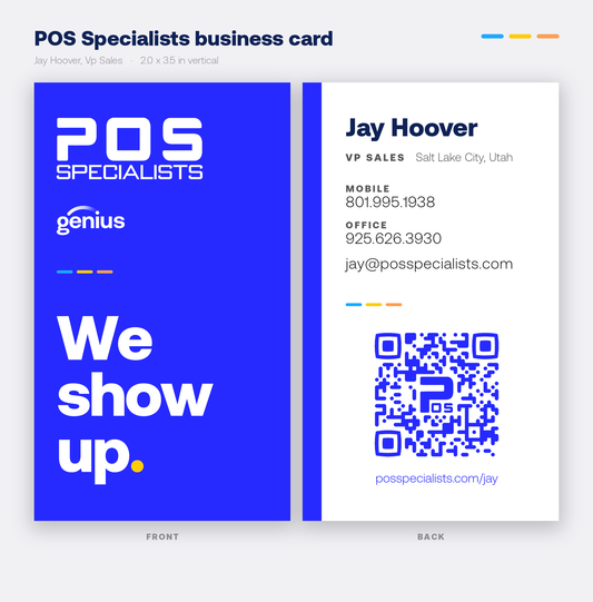 POS Specialists business card - Jay Hoover - front and back