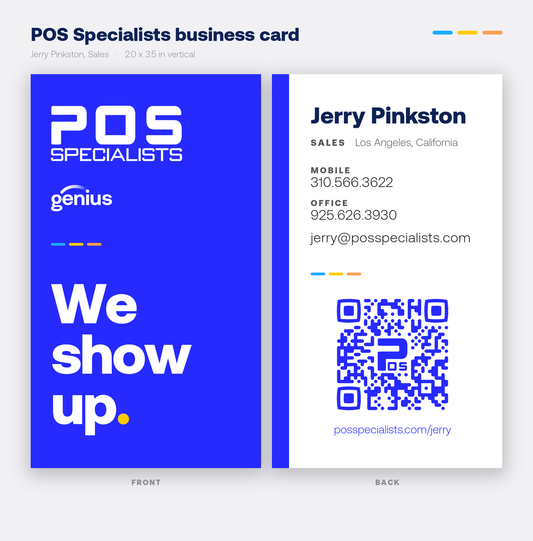 POS Specialists business card - Jerry Pinkston - front and back