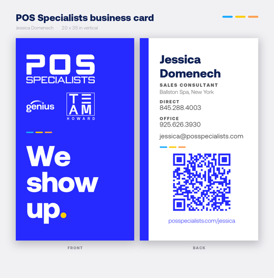 Jessica Domenech POS Specialists business card
