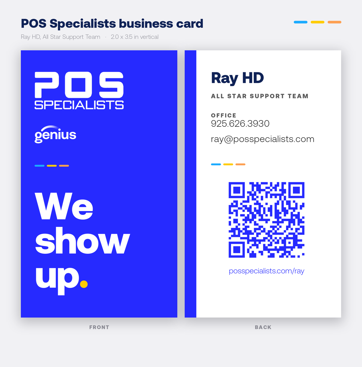 POS Specialists business card - Ray HD - front and back
