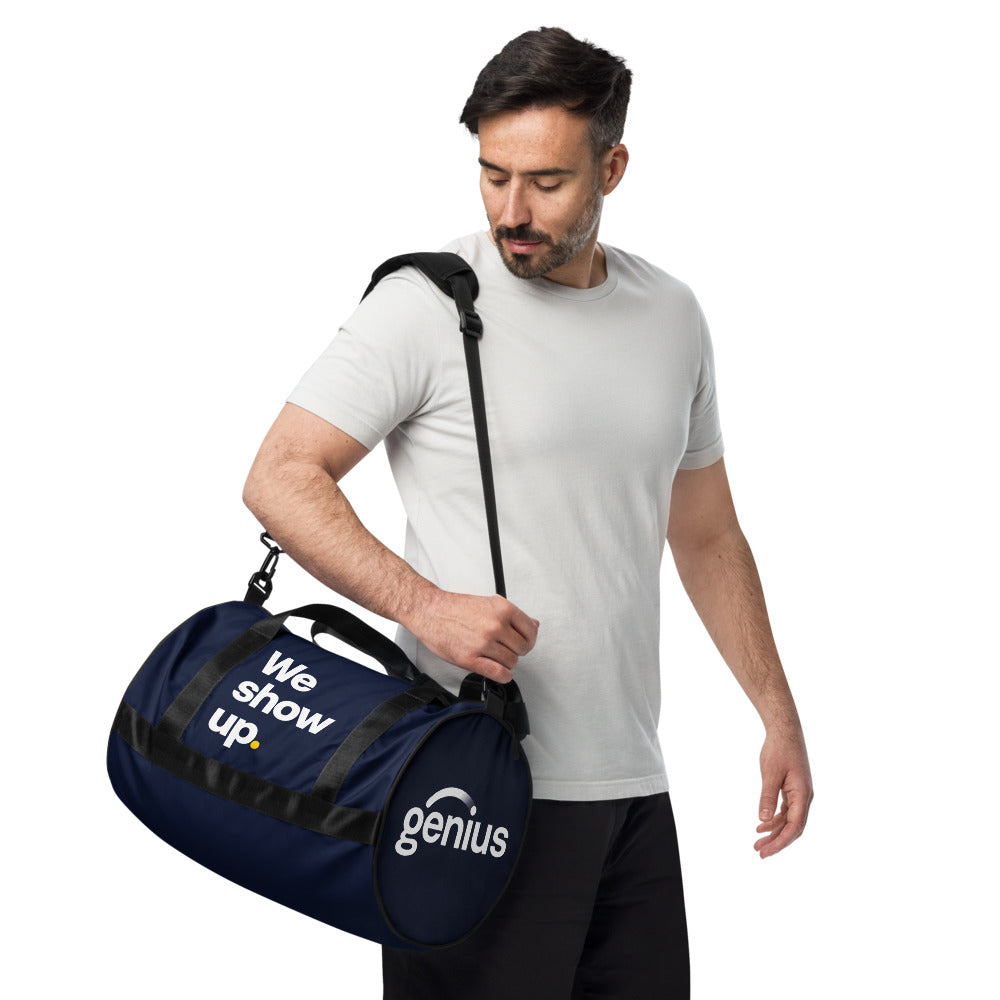 We show up. Gym Bag - Navy