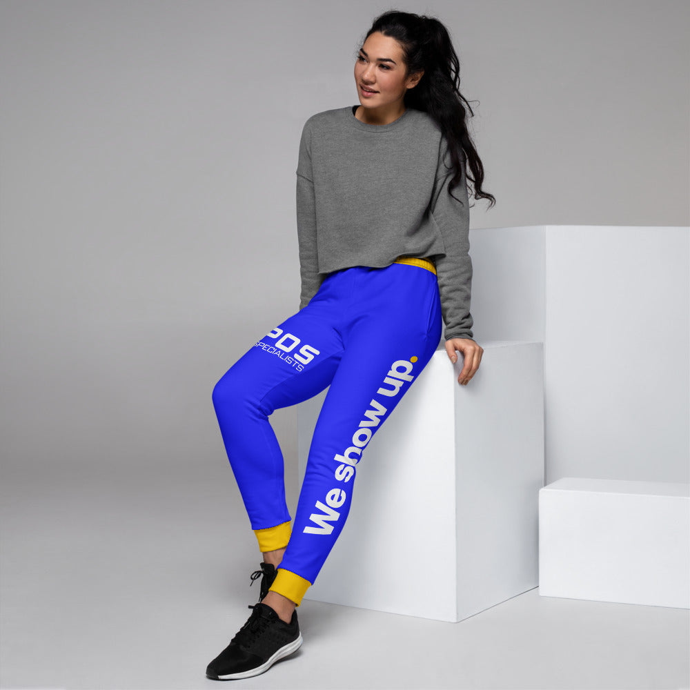 We show up. Joggers - Blue & Sunshine