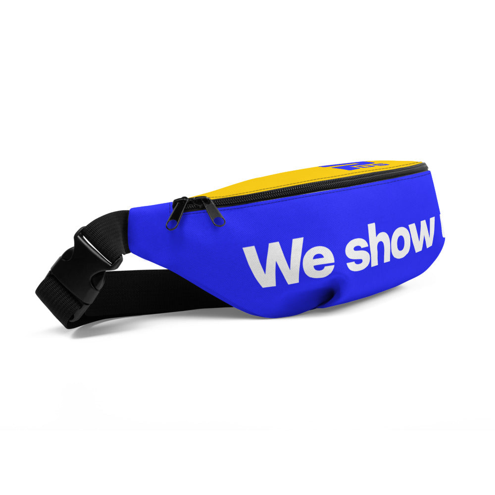 We show up. Fanny Pack - Blue & Sunshine